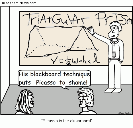 Cartoon #43, Picasso in the classroom!