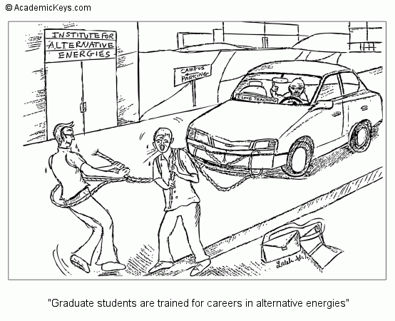Cartoon #56, Graduate students are trained for careers in alternative energies